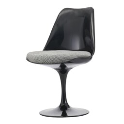 "Fusion Living Black and Textured Light Grey Chelsea Side Chair "