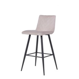 "Fusion Living Brooklyn Taupe Velvet Bar Stool (Set of 2) "