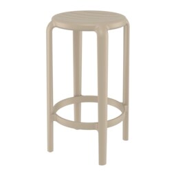 "Fusion Living Tom Taupe Bar Stool 65cm "