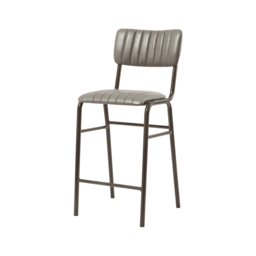 "Fusion Living Tavo Vintage Dark Grey Mid Stool (PACK OF 2) "