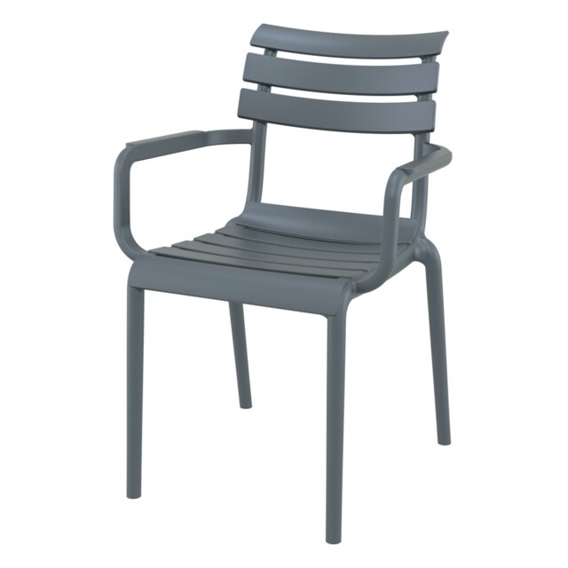 "Fusion Living Paris Dark Grey Plastic Armchair "