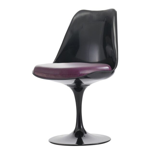 "Fusion Living Black and Purple PU Chelsea Side Chair "