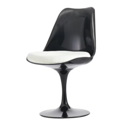 "Fusion Living Black and White PU Chelsea Side Chair "