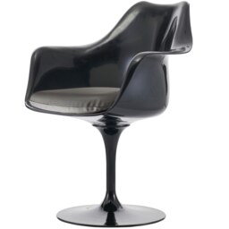 "Fusion Living Black and Grey PU Chelsea Armchair "