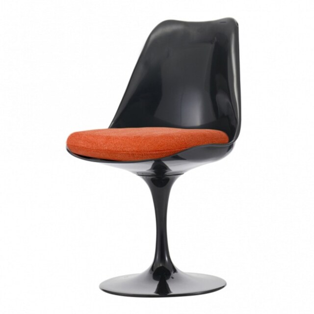 "Fusion Living Black and Velveteen Orange Chelsea Side Chair "