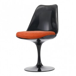"Fusion Living Black and Velveteen Orange Chelsea Side Chair "