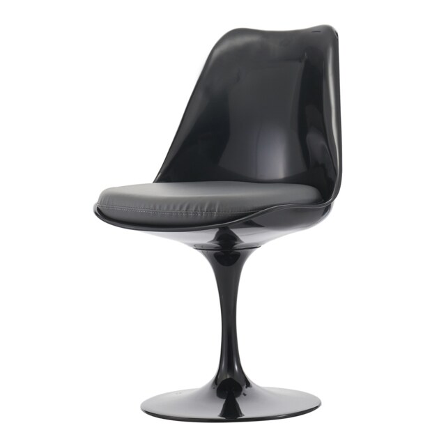"Fusion Living Black and Grey PU Chelsea Side Chair "