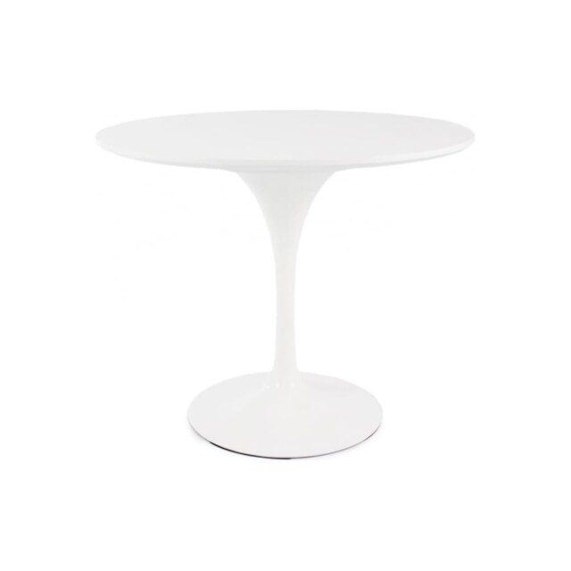 Fusion Living Chelsea Set - White Medium Circular Table with Two Chairs - Green PU Chair Colour: Green PU