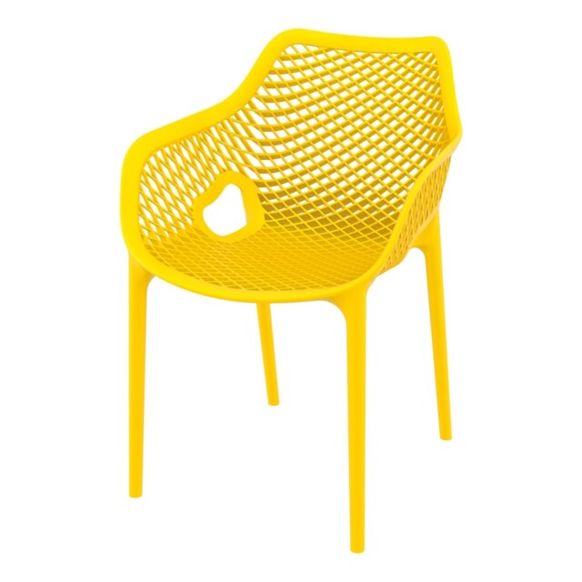 Fusion Living Air Plastic Yellow Stackable Armchair Colour: Yellow