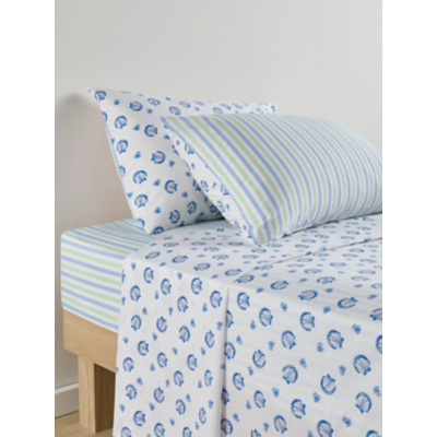 Blue & White Shore Shell Complete Sheet Set