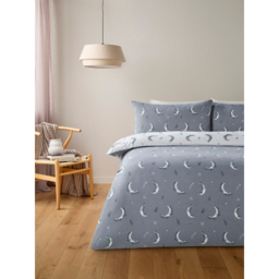 Soft & Cosy Brushed Cotton Reversible Floral Moons Duvet Set