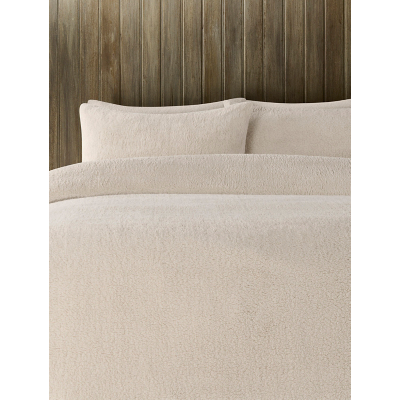 Natural Plain Teddy Finish Duvet Set