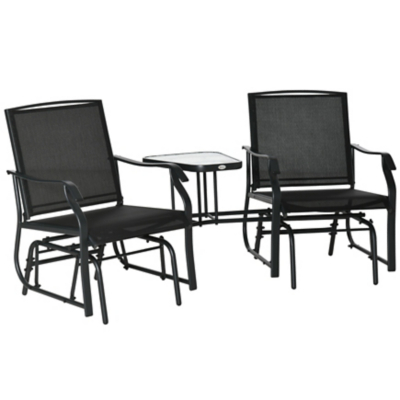 Outsunny Black Gliding Jack & Jill Seat