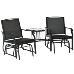 Outsunny Black Gliding Jack & Jill Seat