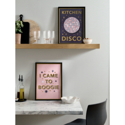 Pink Kitchen Disco A3 Wall Art - Set of 2