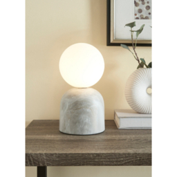 Grey Marble Glass Sphere LED Lamp