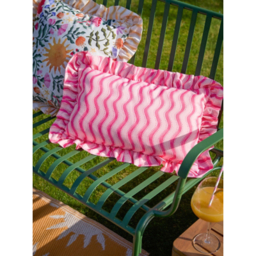 Furn Pink Summer Solstice Wiggly Stripe Outdoor Cushion