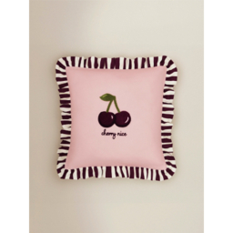 Pink Cherry Nice Frill Edge Cushion