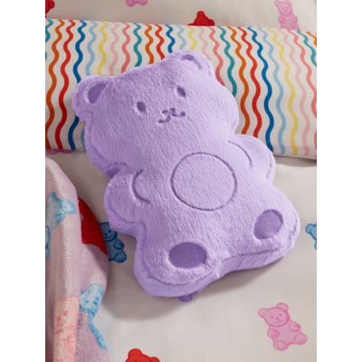 Purple Gummy Bear-Shaped Cushion