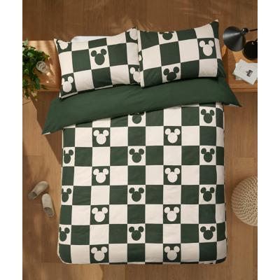 Mickey Mouse Brushed Cotton Checkerboard Rotary Reversible Duvet Set