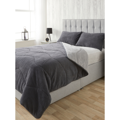 Downland Teddy Charcoal Easy Wash Coverless Duvet