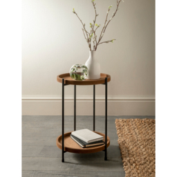 Brown Wood-Effect 2 Tier Side Table