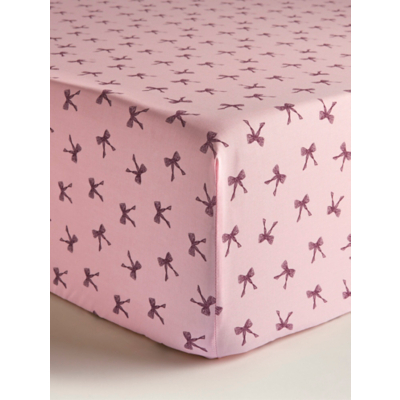Pink Beautiful Bows Fitted Sheet