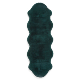 Think Rugs Green Teddy Luxury Super Soft Pelt Shape Runner