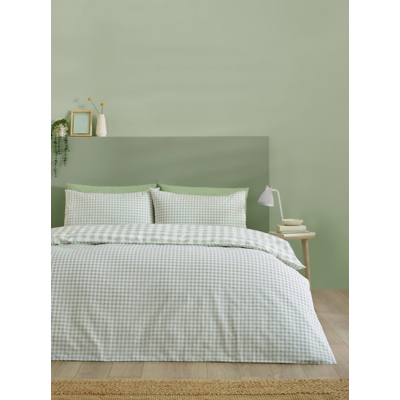 Catherine Lansfield Green Bamford Gingham Duvet Cover Set