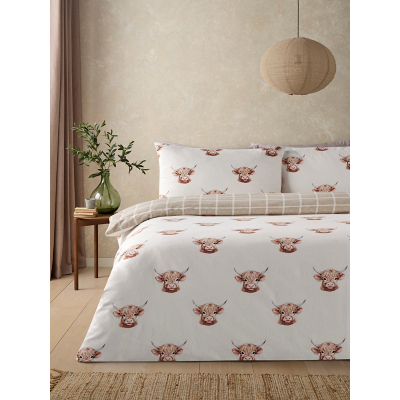 Soft & Cosy Cotton Pretty Autumn Cow Reversible Duvet Set