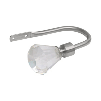 A-International Brushed Steel Tear Drop Crystal Curtain Holdback Pair