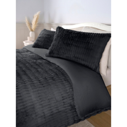 Black Stacey Solomon Faux Fur Ripple Duvet Set