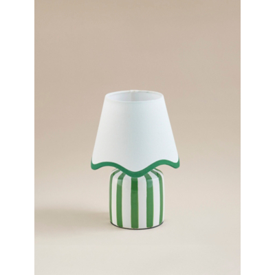 Stripe Battery Scallop Shade Lamp