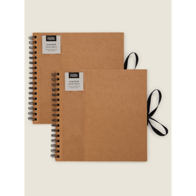Natural Brown Scrap Photo Album - Set of 2