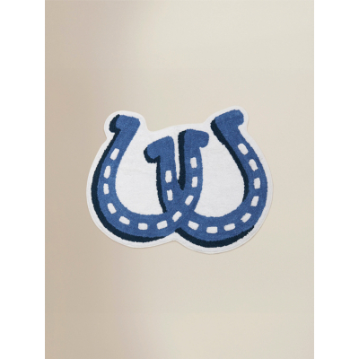 Blue Horseshoes Cotton Bath Mat