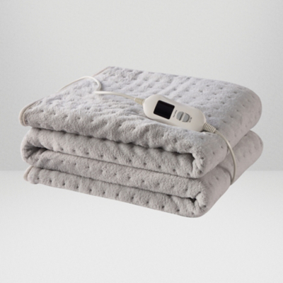 Downland Grey Supersoft Fleece Heated Throw - 120 x 160cm