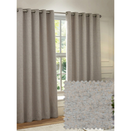 Paoletti Silver Galaxy Lined Chenille Eyelet Curtains