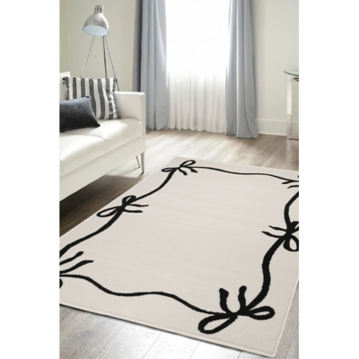 maker Black & White Bow Border Rug