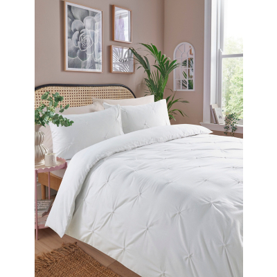 Diamond Pleat Brushed Cotton Duvet Set