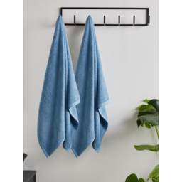 Catherine Lansfield Blue Quick Dry Bath Sheet - Set of 2