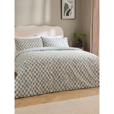 Hoem Aqua Nyhavn Checkerboard Reversible Duvet Set
