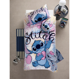 Disney Stitch Tie Dye Reversible Single Duvet Set