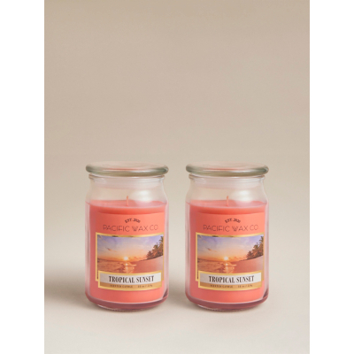 Tropical Sunset Jar Candle - Set of 2