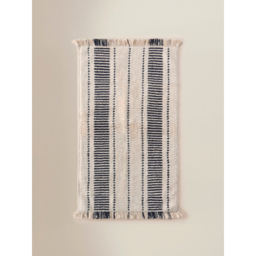 Navy Ladder Stripe Cotton Bath Mat'