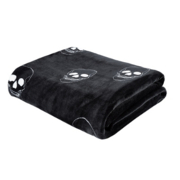 Catherine Lansfield Skulls Cosy Grey Fleece Blanket Throw - 130cm x 170cm