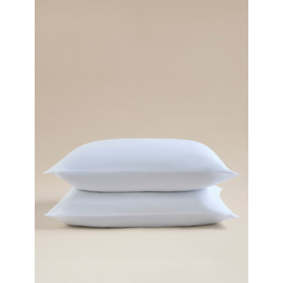 White Soft Support Cotton Pillows - Set of 2