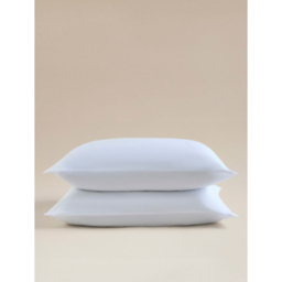 White Soft Support Cotton Pillows - Set of 2