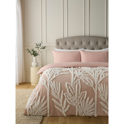 Palm Tree Print Tufted Duvet Set