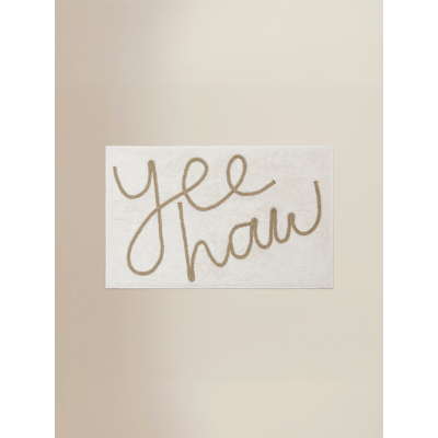 Cream Yee Haw Cotton Bath Mat