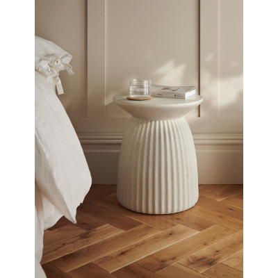 Speckled Cream Totem Side Table